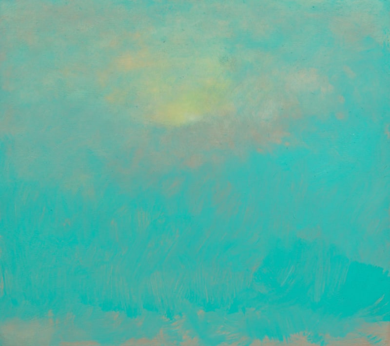 Lewis Brander, Tourkovounia, 2024. Oil on wood, 37 x 41.5 cm. 14 5/8 x 16 3/8 ins. Collection of Michael Corman and Kevin Fink. © Lewis Brander. Courtesy of Vardaxoglou Gallery, London. Photo: Jack Elliot Edwards.