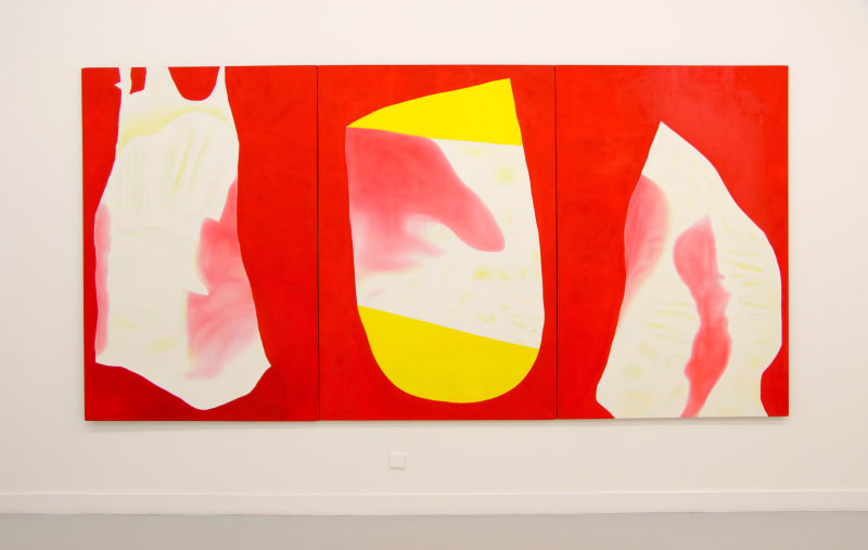 Lisa Ouakil, L'image est un accident du temps, Huile sur toile, 390 x 195 cm, 2021