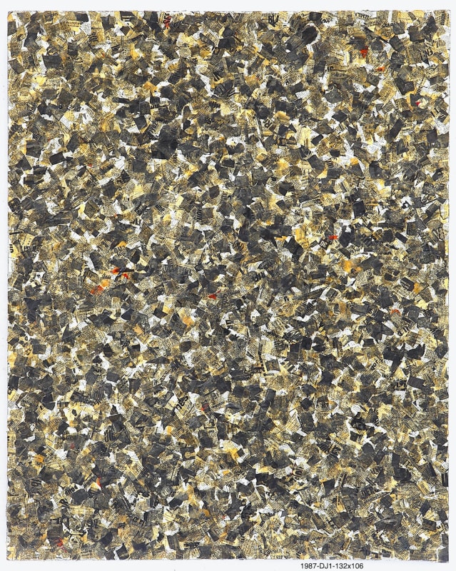 Max Wechsler, Untitled, Papiers marouflés sur contreplaqué, 132 x 106 cm, 1987, ©Christine Fleurent