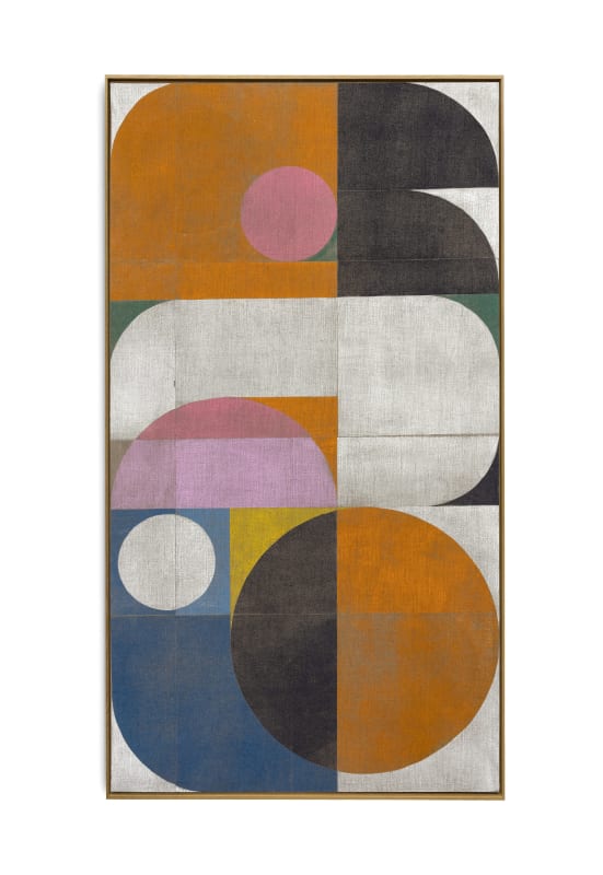 Hendrik Zimmer, 'Backside 360 Rewind', 2025, woodblock print on canvas, mounted with oak wood frame, 220 x 120 cm.