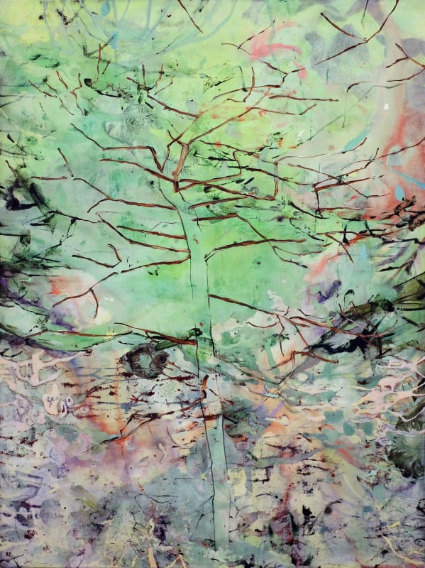 Elizabeth Thun, Siluett av träd, 2021. Acrylic on canvas, 80 x 60 cm.