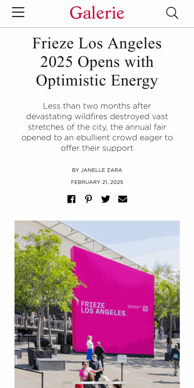 Frieze Los Angeles 2025 Opens with Optimistic Energy