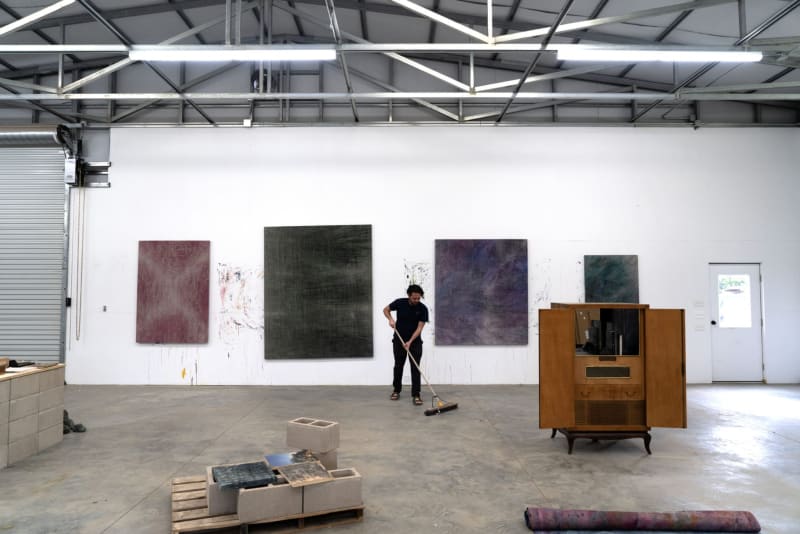 Cole Sternberg’s studio, April 2020. Photo courtesy the artist.
