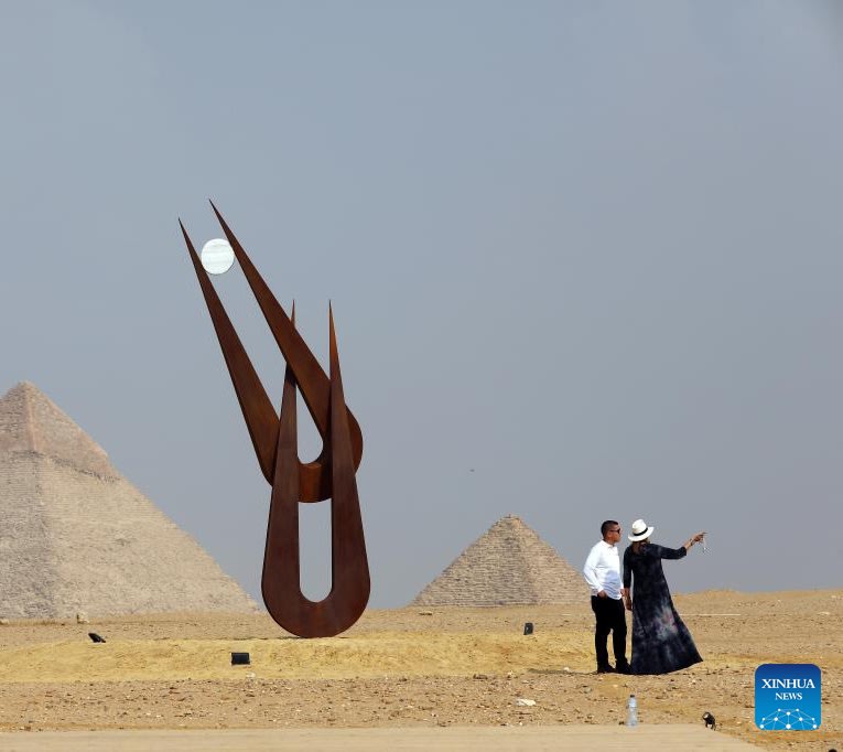 Exhibition near Egypt's Giza Pyramids