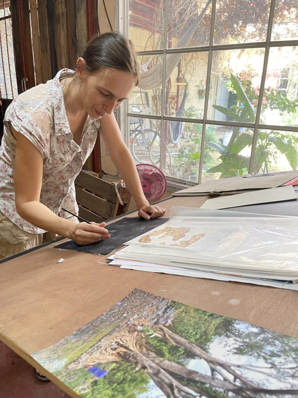 Anna Handick at her studio in Managua