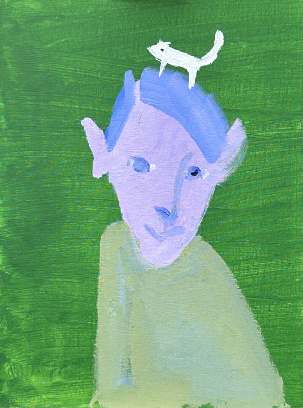 White Mouse, acrylic on board, 16 x 12 in / 40.5 x 30.5 cm