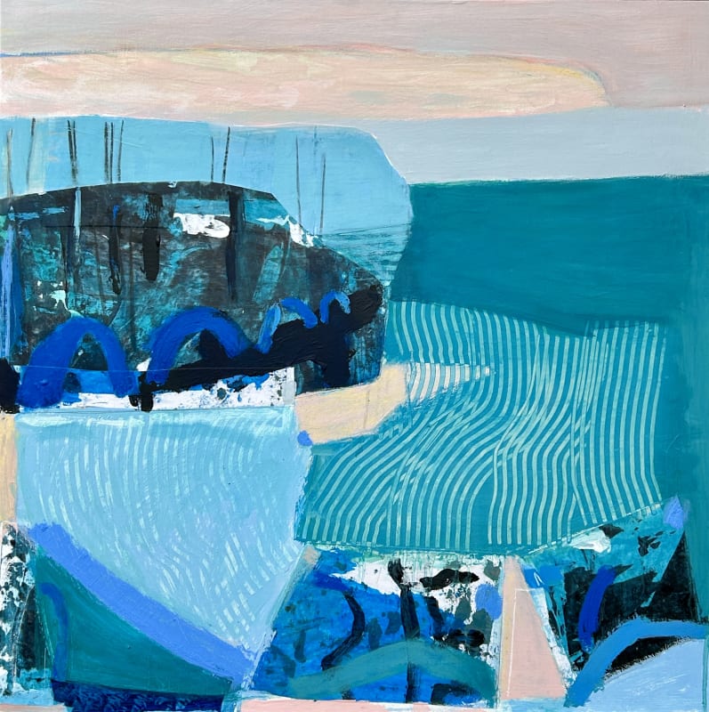 Zennor Head, mixed media on board, 30 x 30 in / 76 x 76 cm