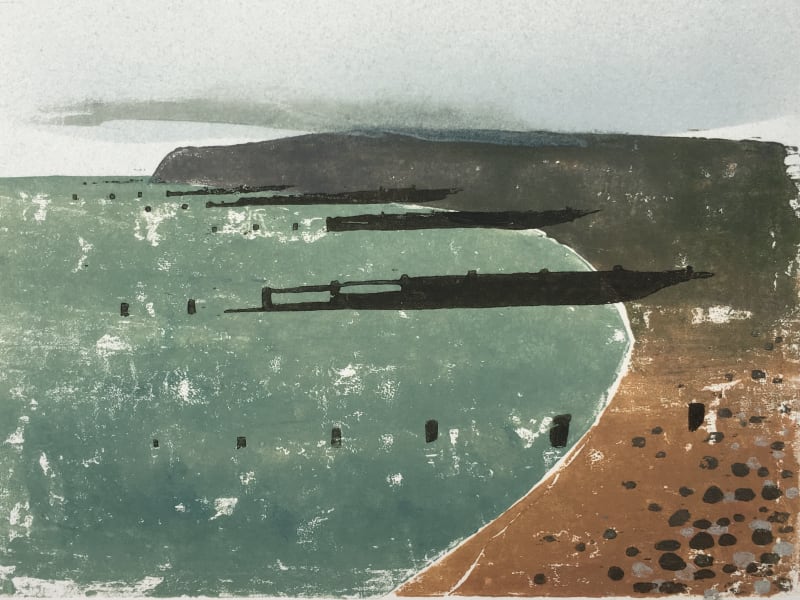 Rye Bay & Cloud, woodcut, 9 1/4 x 12 1/4 in / 23.5 x 31 cm