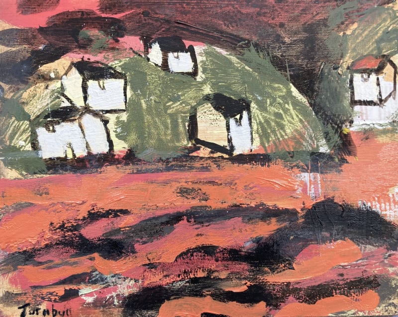 Autumn Headland, oil & acrylic on board, 8 x 9 3/4 in / 20 x 25 cm