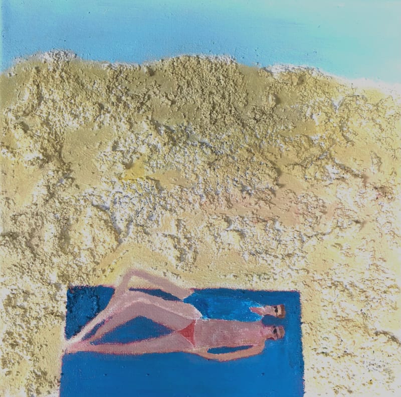 Moment of Bliss, mixed media on canvas, 8 x 8 in / 20 x 20 cm