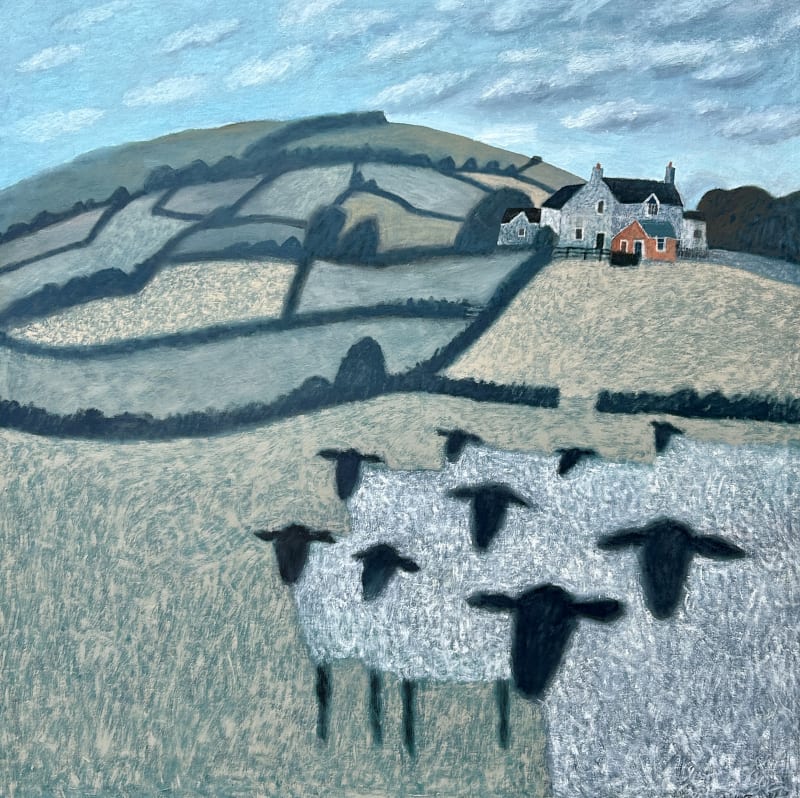 Sheep, oil on canvas, 35 3/4 x 35 3/4 in / 91 x 91 cm