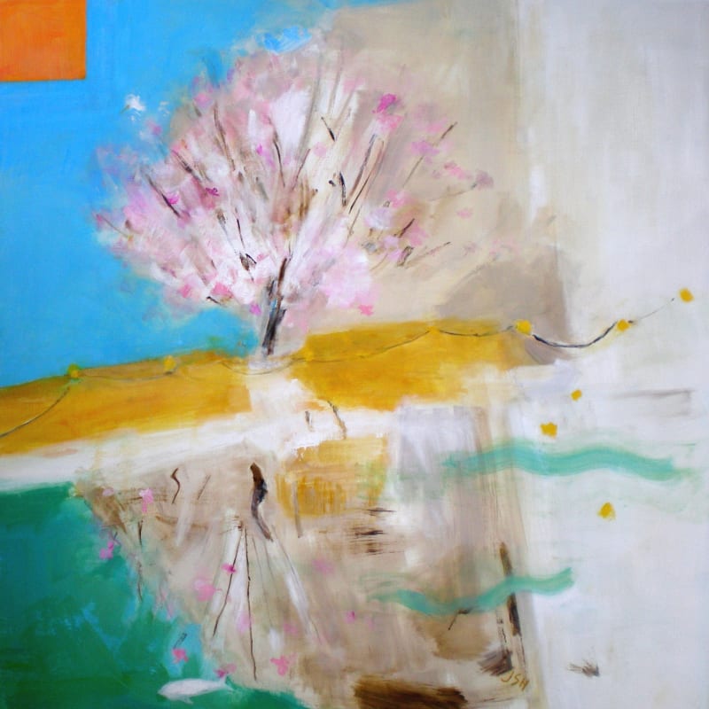 Reflected, oil on canvas, 39 1/2 x 39 1/2 in / 100 x 100 cm