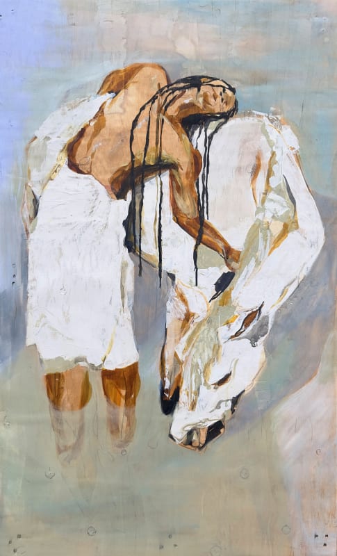 Devynn Barnes Alchemy of thee, 2023 Acrylic, ink + flashe on wood 43 x 27 in Unique