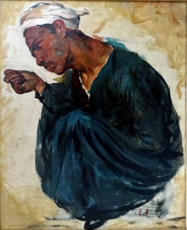 Ervand Demirdjian (1870-1938), The Beggar, oil on wood, 16 x 20cm, signed.