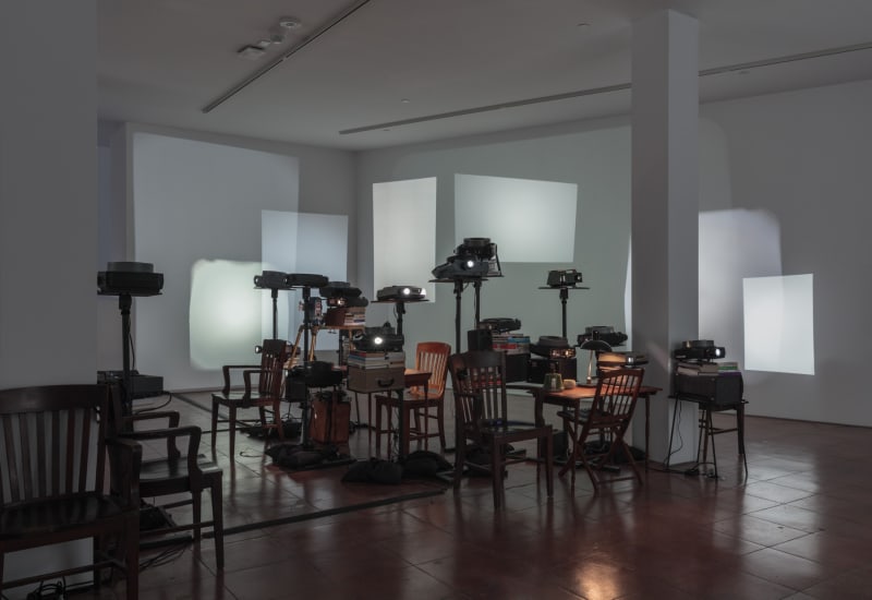 Installation view of Andrea Geyer, On this day, at Hales New York, 2019