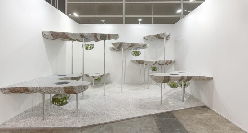 Installation view of Rachael Champion, Plough Layer, Source Rupture at Hales Gallery booth at Art Basel Hong Kong 2015