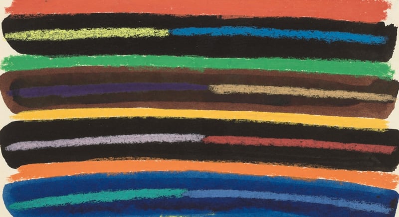 Detail of Daniel LaRue Johnson, Sunrise Series 6, 1979, Ink and pastel on paper, 30.5 x 22.9 cm, 12 x 9 in
