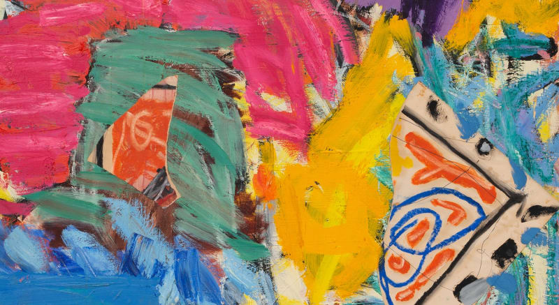 Detail of Basil Beattie, Untitled Collage, 1981, Oil and collage on canvas, 213 x 122.2 cm, 83 7/8 x 48 1/8 in