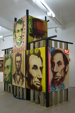 Installation view of Ross Sinclair in The Freedom Centre ‘This show will change your life!’ at Hales London