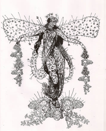 Hew Locke, early sketch for Selene