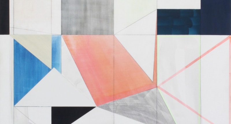 Detail of Andrew Bick OGVDS [Detail] E, 2012, Marker pen, oil, pencil, and wax on wood, 76 x 64 cm, 29 7/8 x 25 1/4 in