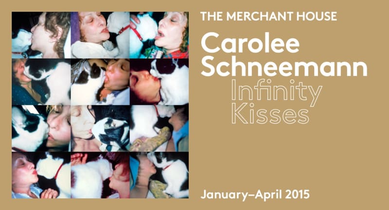 Poster for Carolee Schneemann Infinity Kisses, The Merchant House 2015