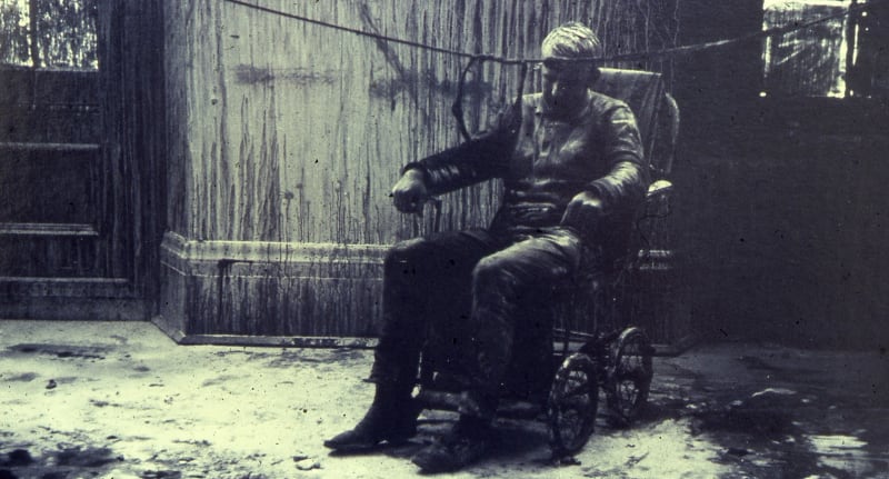 still of Stuart Brisley performance 