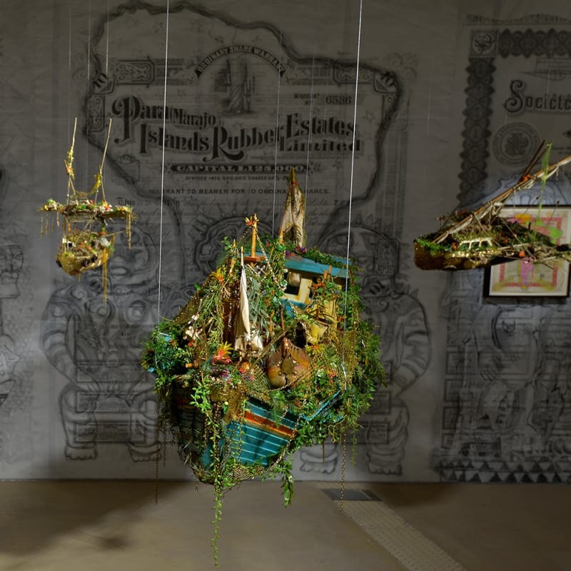 Hew Locke, Beyond the Sea Wall, 2014, Installation View at Hales London