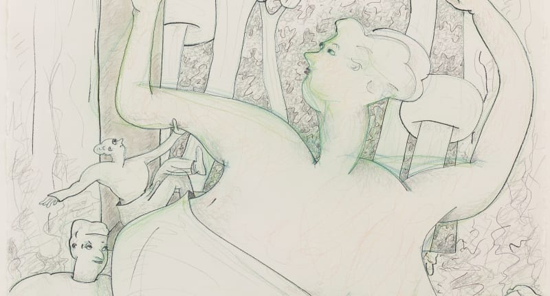 Detail of Gladys Nilsson, A Window #3, 2014