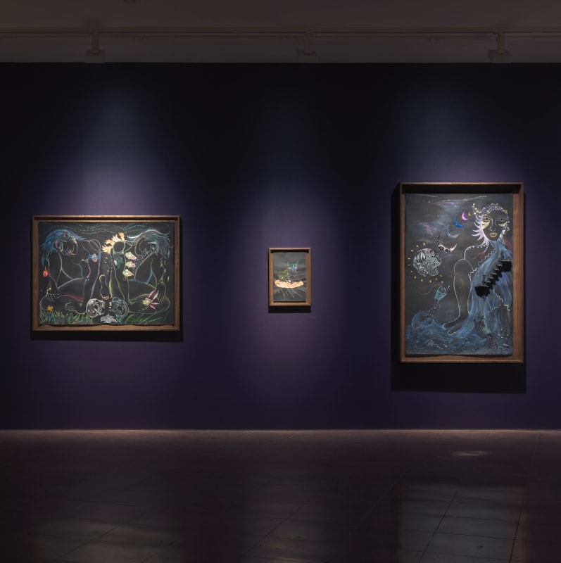 Installation view of Chitra Ganesh, Nightswimmers, Hales New York