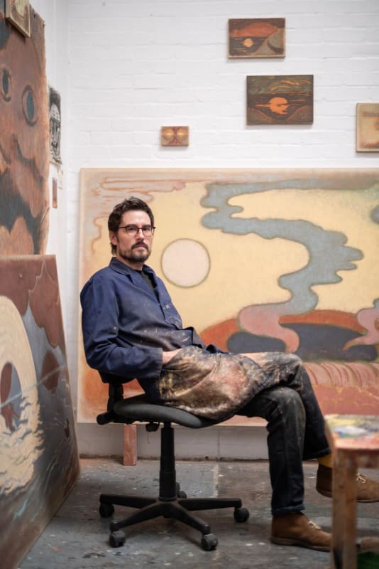 Portrait of Martyn Cross in his studio