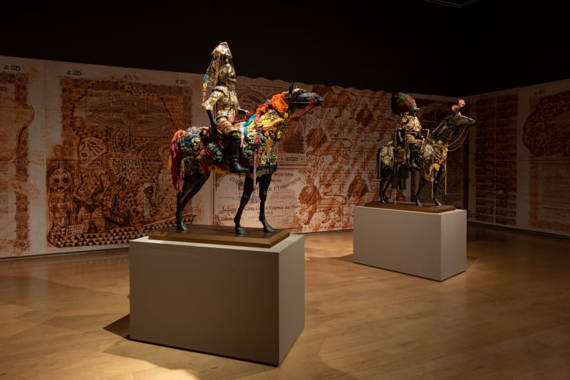Installation view of Hew Locke: The Ambassadors, The Lowry, 28 April - 25 June 2023. Photo by Jules Lister