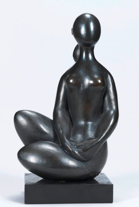 Baltasar Lobo, Jeune fille, mains croisees, 1975-1981, Bronze, 12 1/2 x 8 x 4 1/4 ins, 31.5 x 18 x 11cm