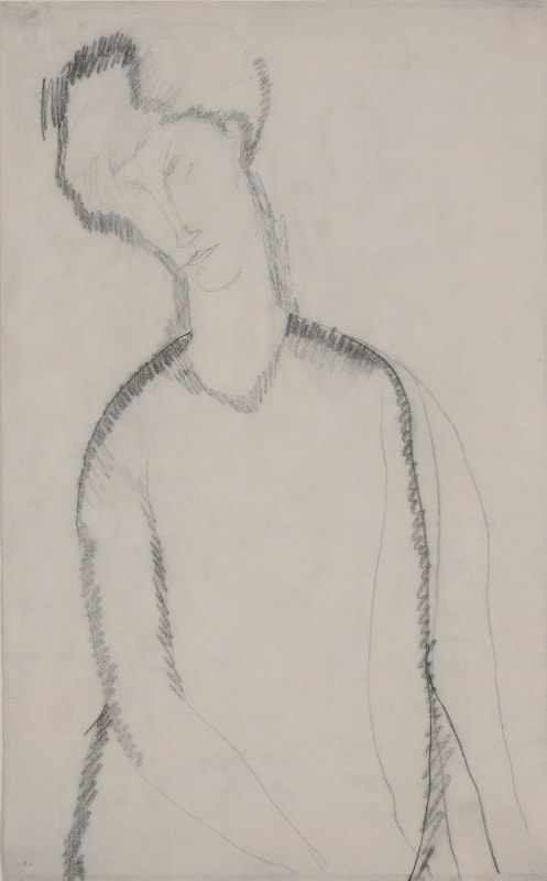 Amedeo Modigliani, Femme Assise, c. 1909, Graphite on paper, 42.6 x 26.7 cm