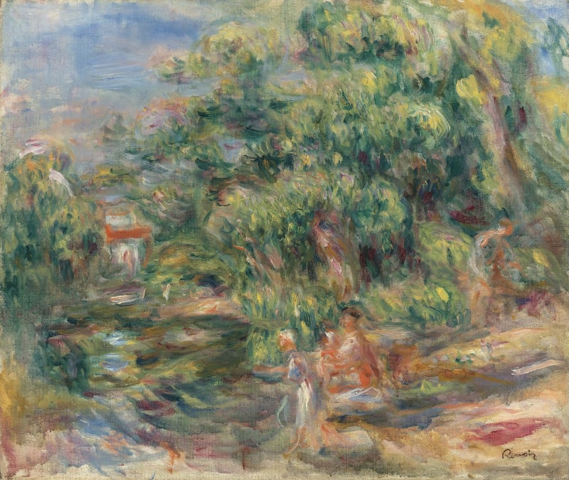 Pierre-Auguste Renoir, Lavandières au bord du Loup, 1917, Oil on canvas
