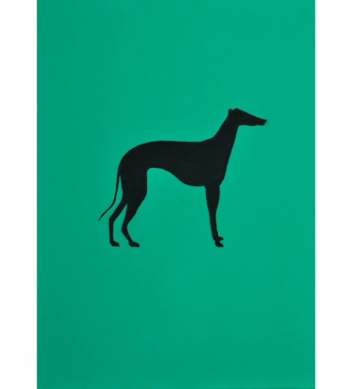 Timothy Woodman, "In Search of Lost Time," (2007-2009)31."...their noble greyhound profiles..." vol.I p.459, oil on panel, 7 x 5 inches.
