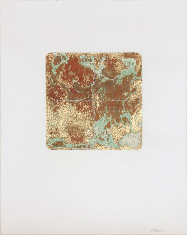 John Iversen metal leaf oxidized collage