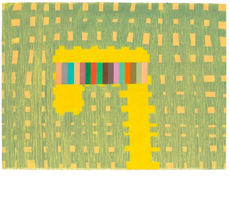 THOMAS NOZKOWSKI, "UNTITLED (P-96)," 2011, oil on paper, 22 x 30 inches, 29 3/8 x 37 inches framed.