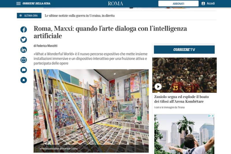 Franklin Evans. Roma, Maxxi: quando l’arte dialoga con l’intelligenza artificiale
