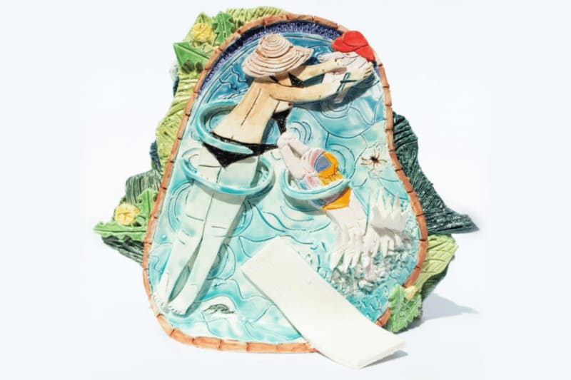 Madeline Donahue, Bigger Splash, 2020, glazed ceramic, 10 x 9 x 5 inches