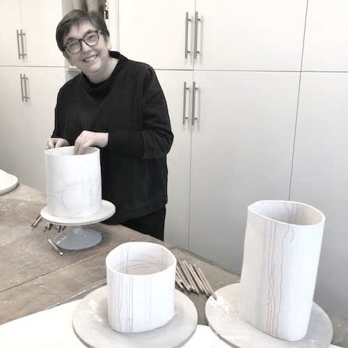 buy art artwork ceramics porcelain hand crafted sculptural slab inlay technique Carol Sinclair Forfar Angus exhibition Continuum Alchemist Gallery Dingwall