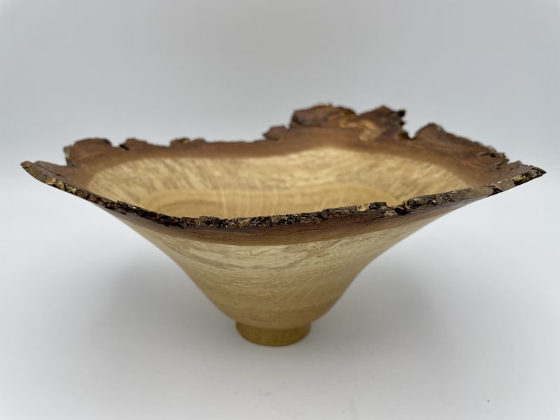 Bert Marsh, Oak Vase with Bark Edge, 2010