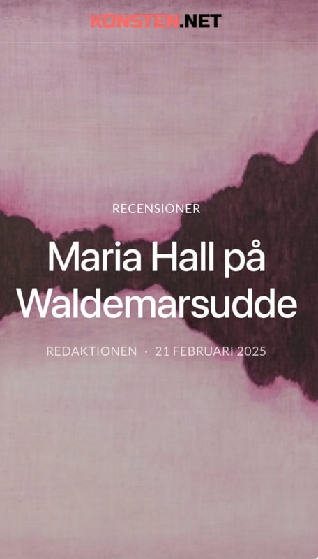 Recension - Maria Hall på Waldemarsudde