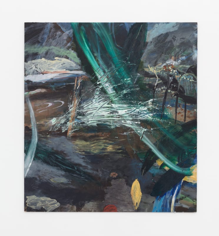 Biflod / Influent, 2022, acrylic on panel, 88x80 cm