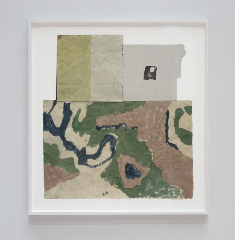 Hem till fots / Home on Foot, 2022. Watercolour, collage on paper, cardboard, 83,5x76 cm