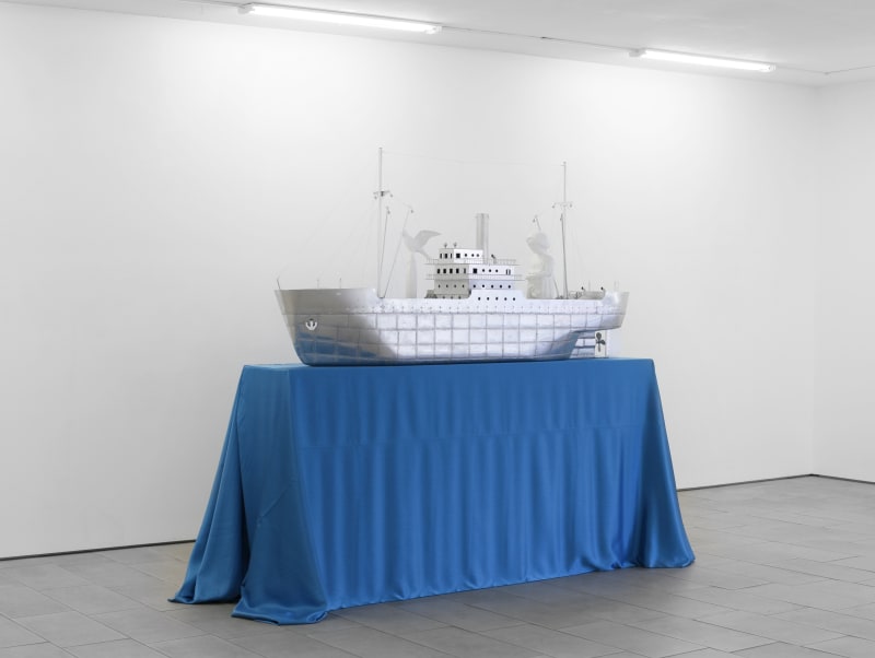 M/S Evigheten M/S Eternity, 2024 Aluminium, wood, 210x214x42 cm