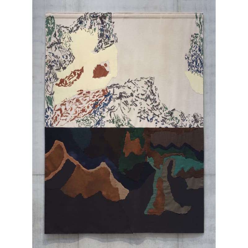 Jockum Nordström, ”Änget II”, 2022, Tygapplikation / Fabric application (Handarbetets vänner, Stockholm), 280x200 cm