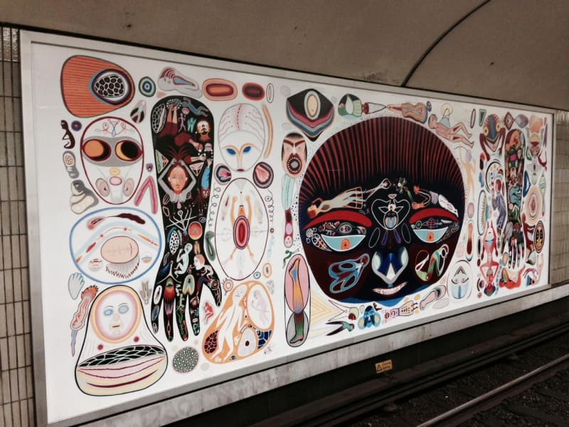 Lisa Jonasson, Peter Köhler and Jens Fänge in the underground station Zinkensdamm