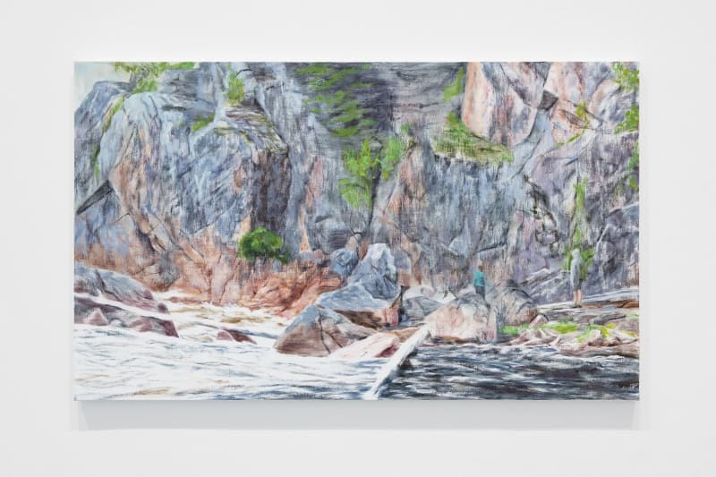 Susanne Johansson, ”Hemligheter på vägen / Secrets Along the Way”, 2018 Oil on linen 72,5x121 cm