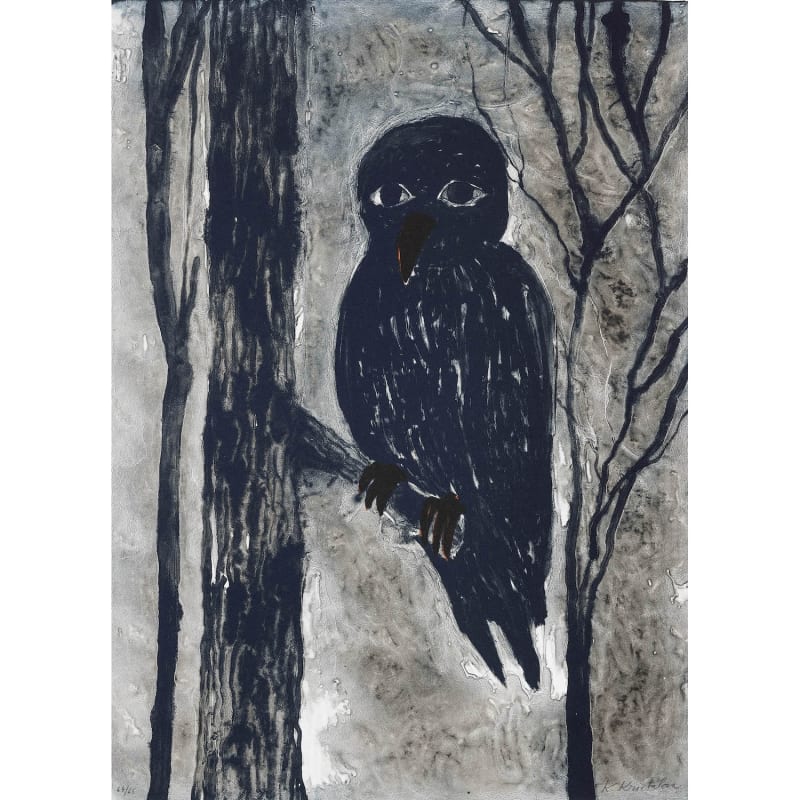 Klara Kristalova, ”En fågel i skogen / A Bird in the Woods”, 2022, Originallitografi / Original lithograph